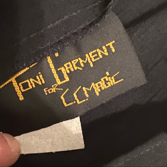 ๐ VINTAGE 80s TONI GARMENT FOR CC MAGIC BLACK HIGH WAIST PANTS SZ 12 - Picture 2 of 13